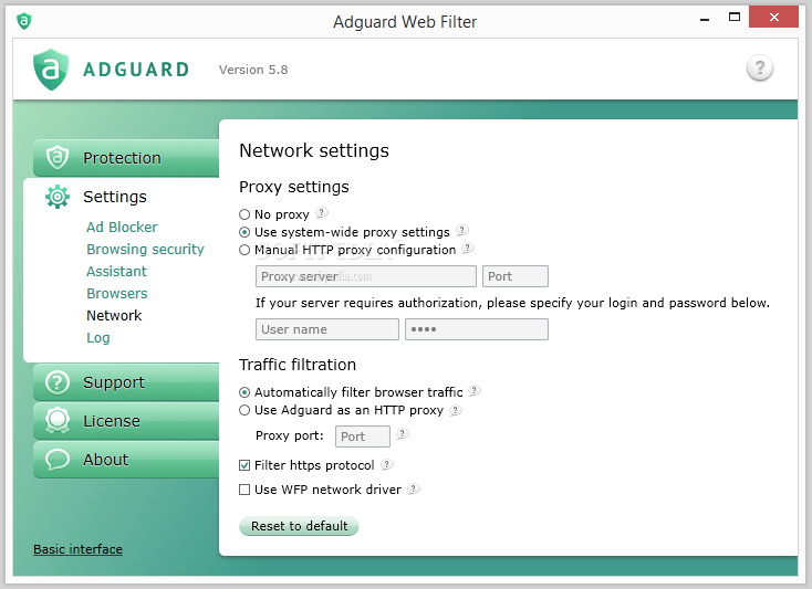 remove adguard web filter