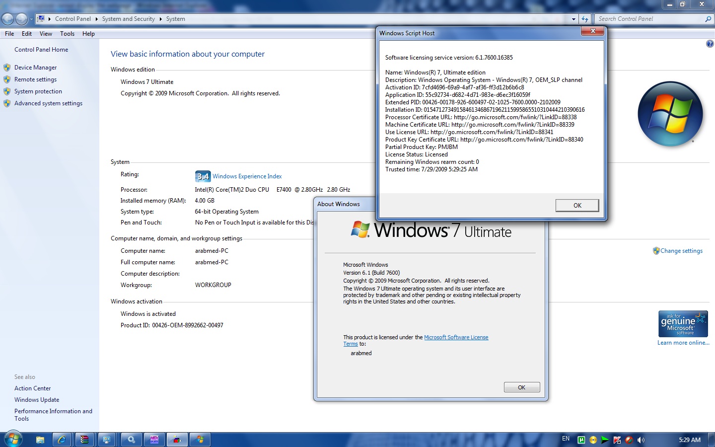 Windows 7 Professional Product Key Hacked