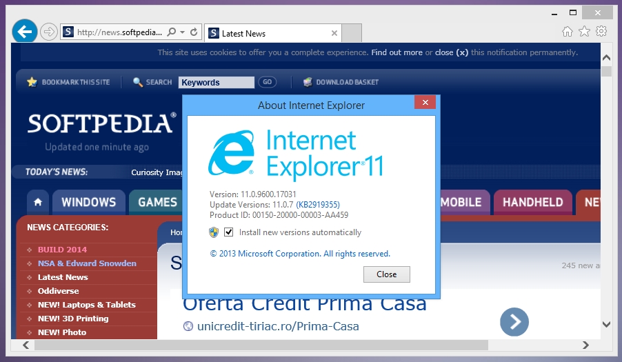 Latest internet explorer windows 7