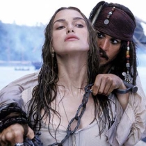 Keira Knightley And Johnny Depp Kiss