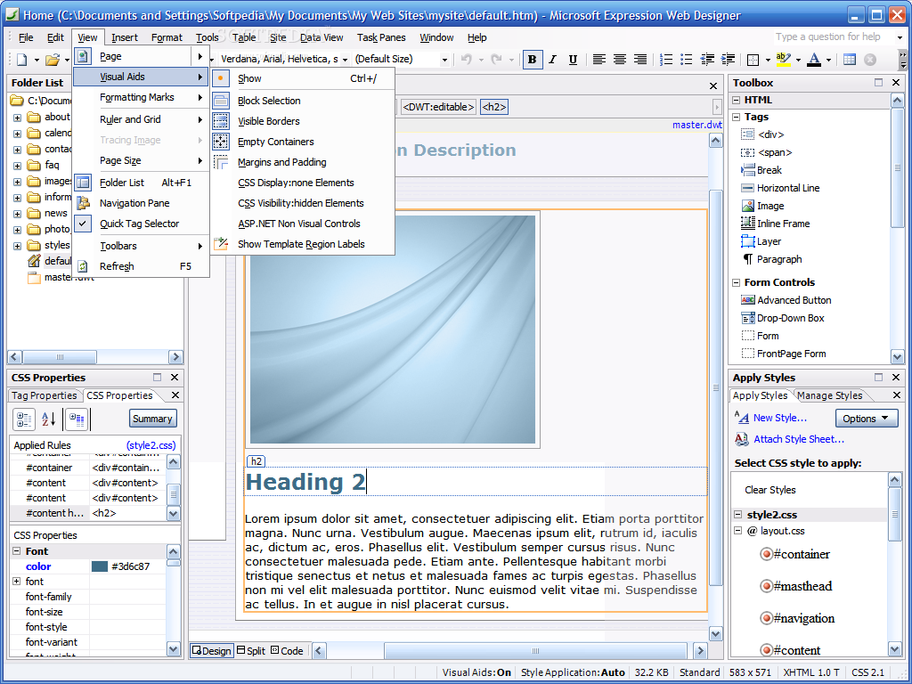  Microsoft Expression Web 2007