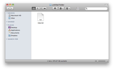 mac create text file in finder