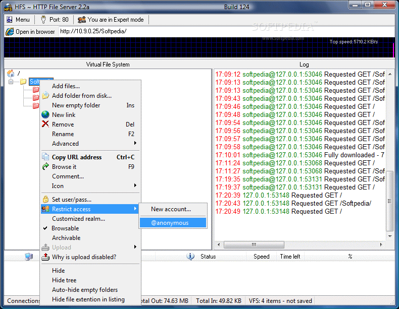 hfs http file server linux