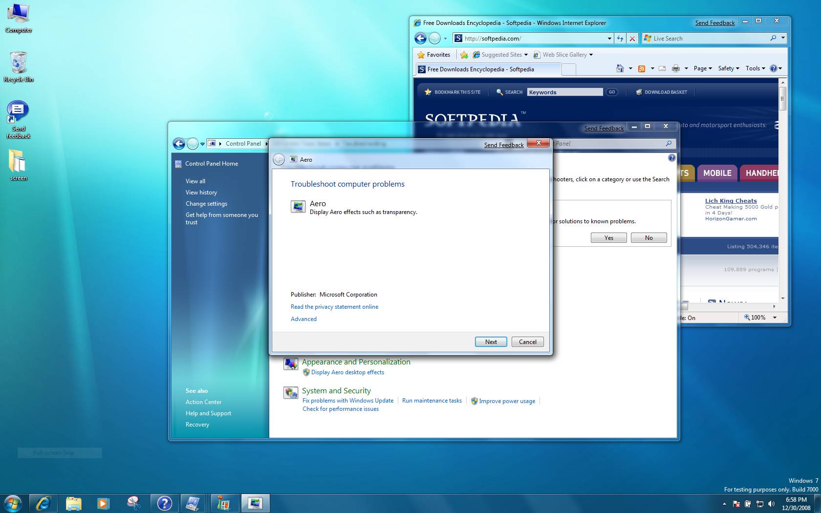 Windows 7 Beta Build 7000 Screenshots Gallery