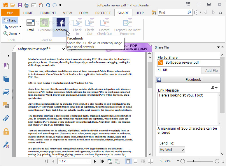 foxit reader rotate pdf and save