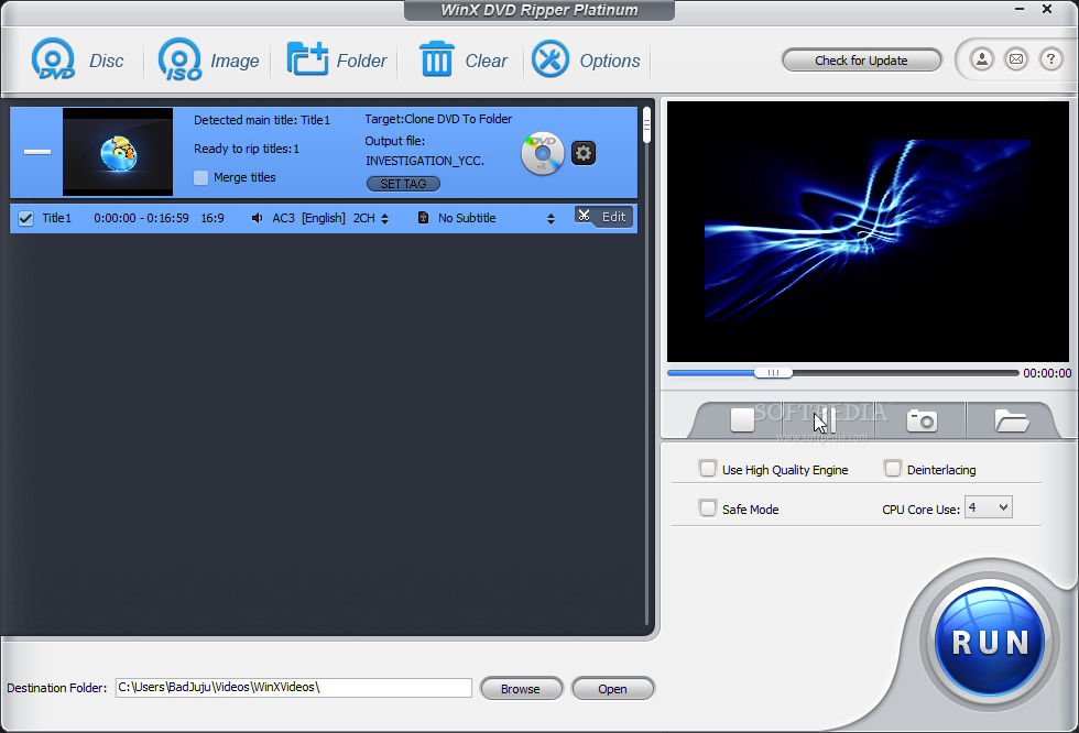 WinX DVD Ripper Platinum 8.22.1.246 free instals