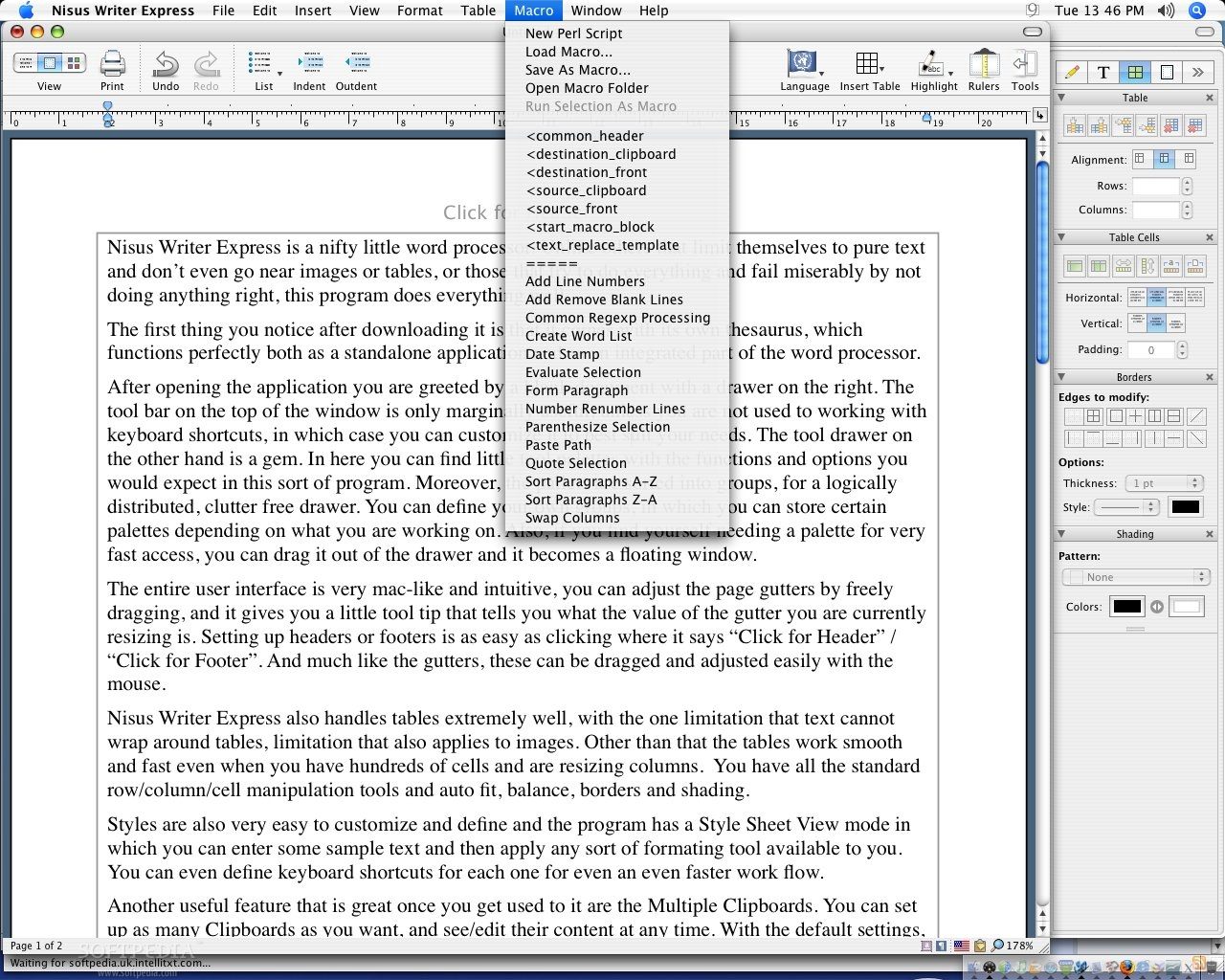 nisus writer pro footnotes space